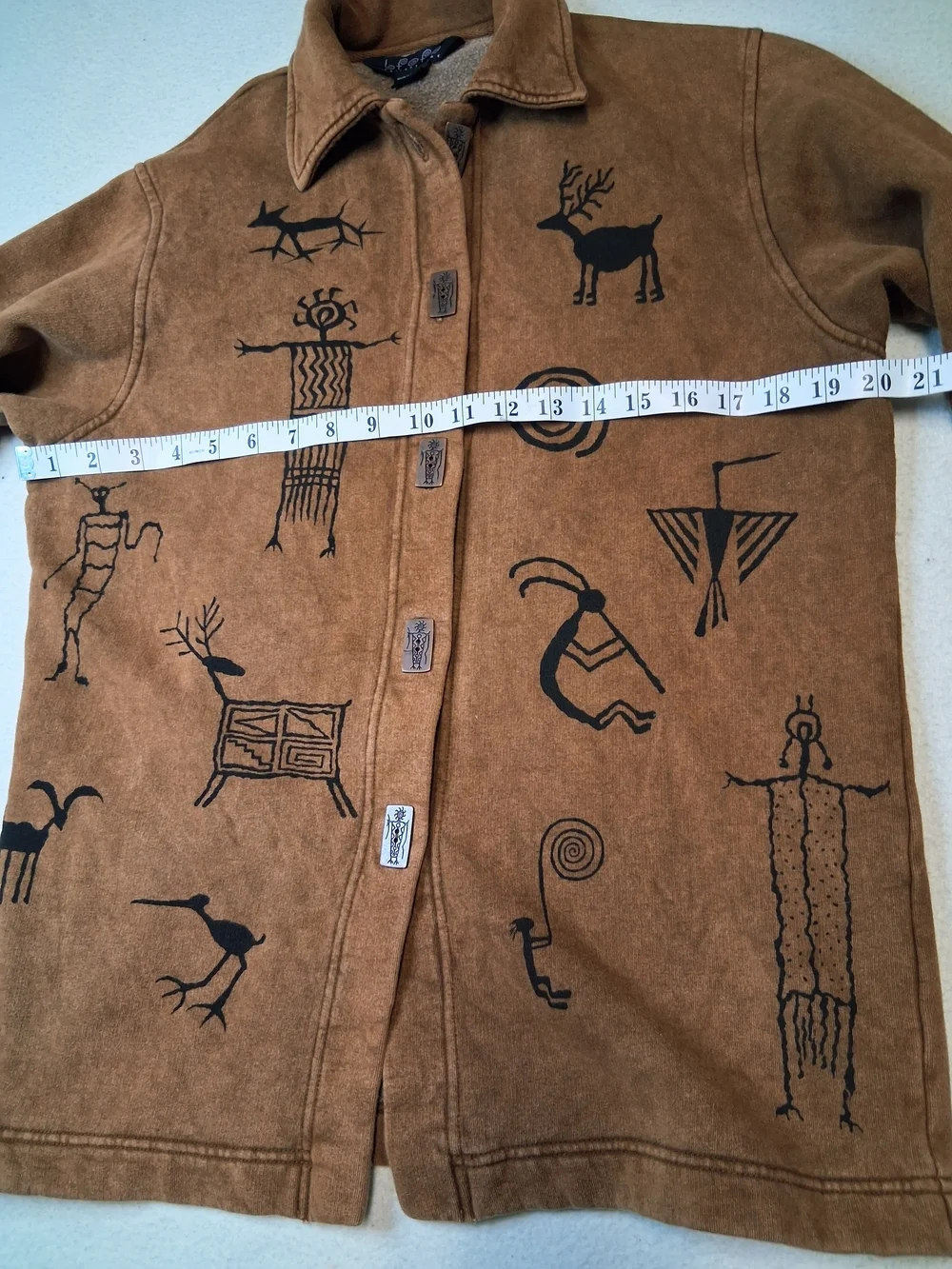 Vintage 90s Bfofo Designs Tribal Art Shacket - Size S - Made in Canada - Picture 5 of 8